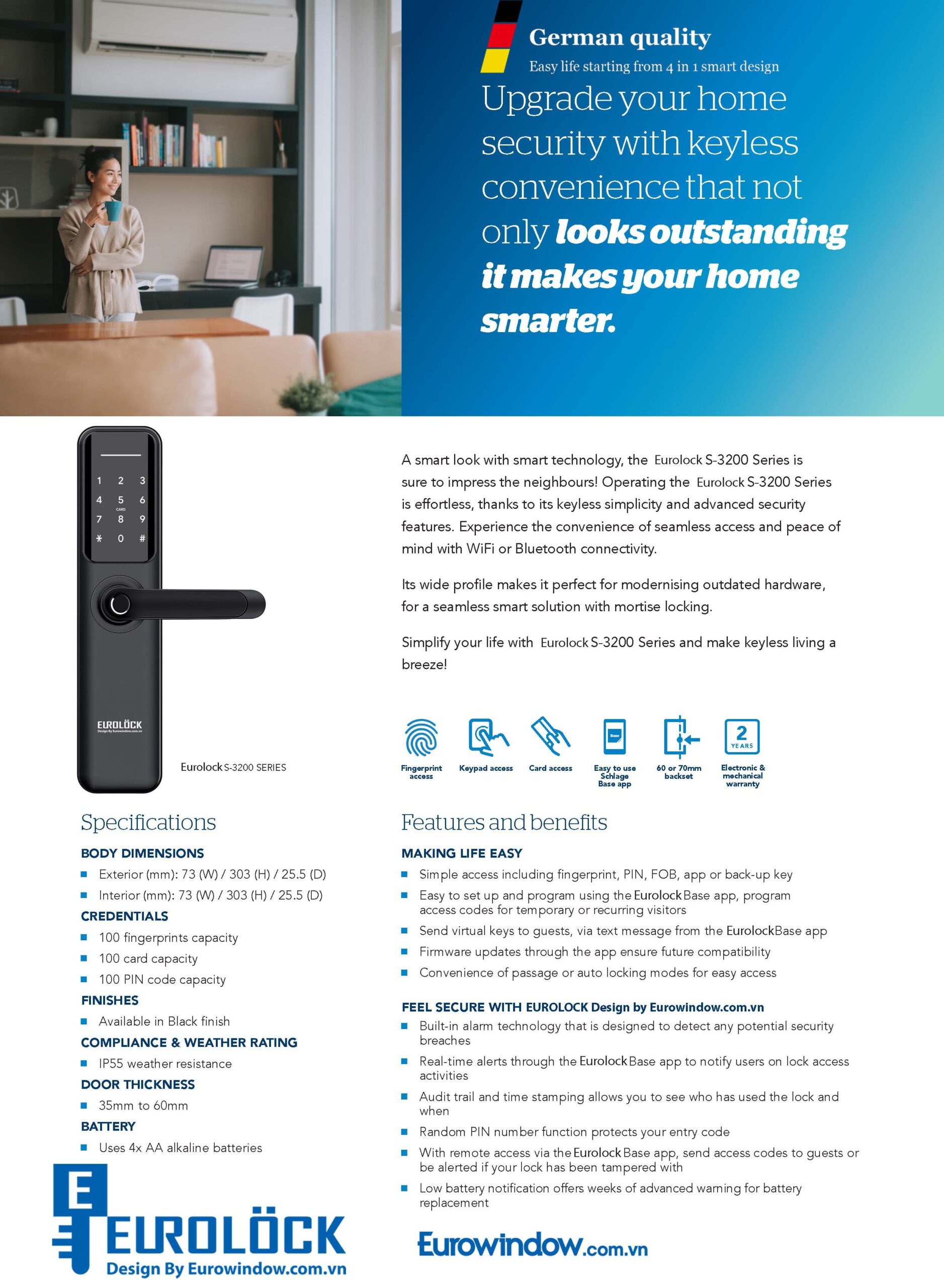 EUROLOCK S-3200 Design By Eurowindow.com.vn Eurolock S 3200 Digital Door Lock Brochure 2 scaled